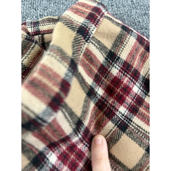 Pendleton Women's Vintage Skirt Size 12 Red Black Tan Plaid Pleated READ W/Hole - Picture 8 of 9